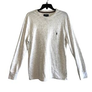 Polo Ralph Lauren Mens Cream Waffle Knit Thermal Long Sleeve Shirt Large